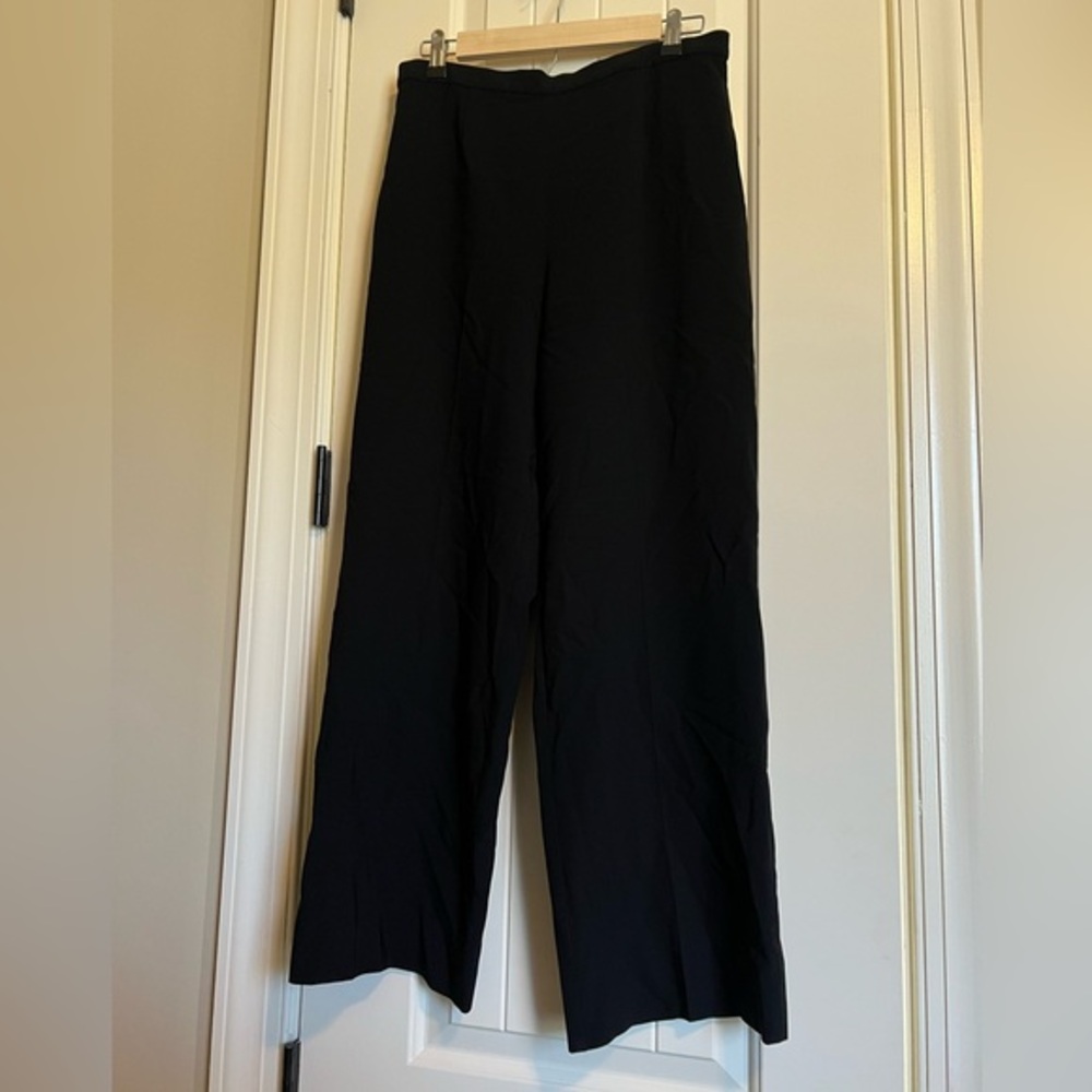 ST. JOHN Front Pleat Size Zip Elastic Waist Black Trouser Pants Women’s‎ Size 6